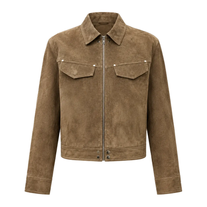 Women's imported first-layer suede sheepskin short autumn leather jacket