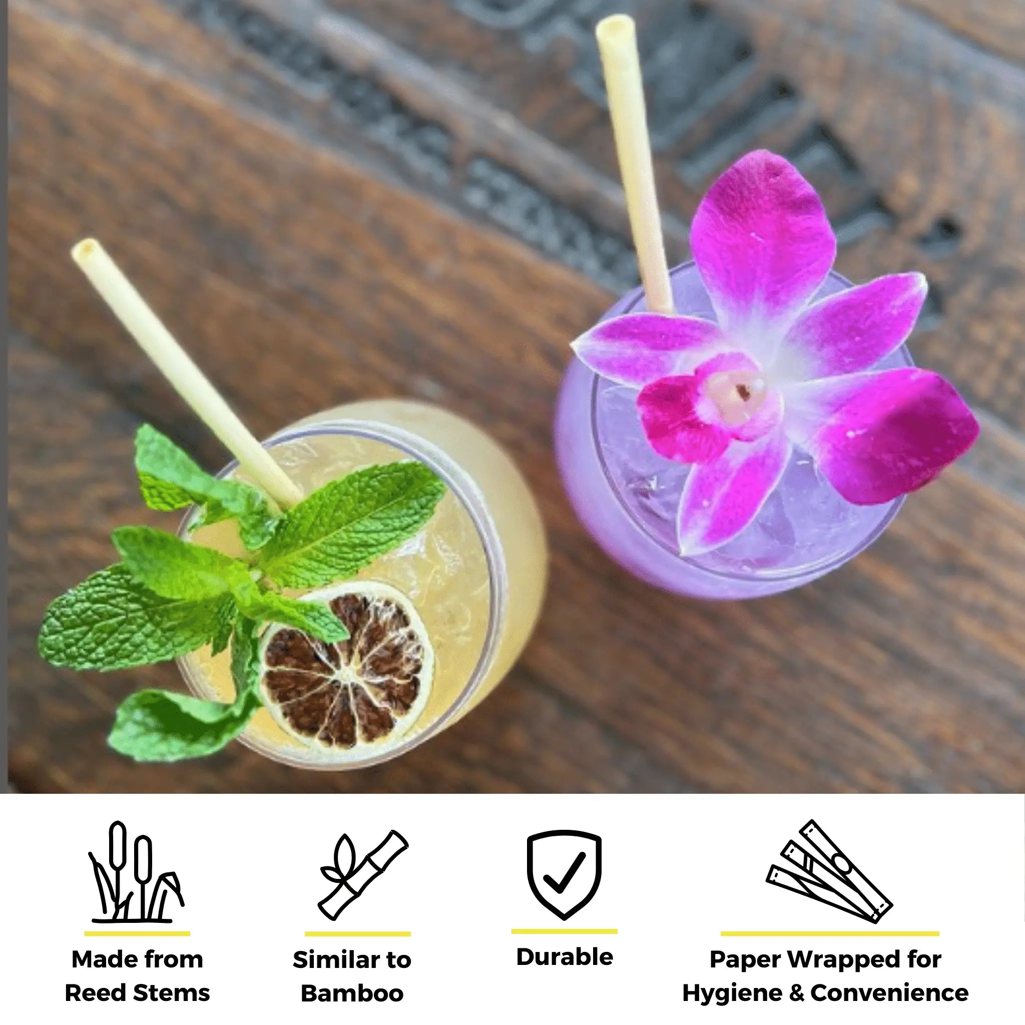 7.9" Wrapped Skinny Reed Straws