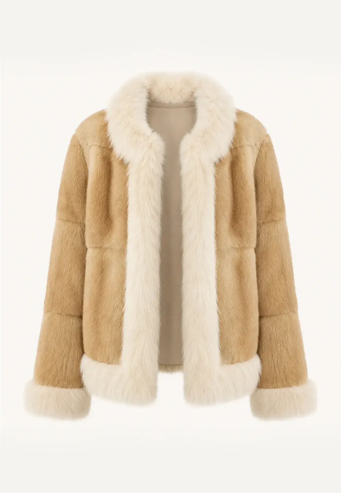 Fireladyfur Women's Blue Muskrat & Fox Fur Patchwork Coat "Casual Gene"-0