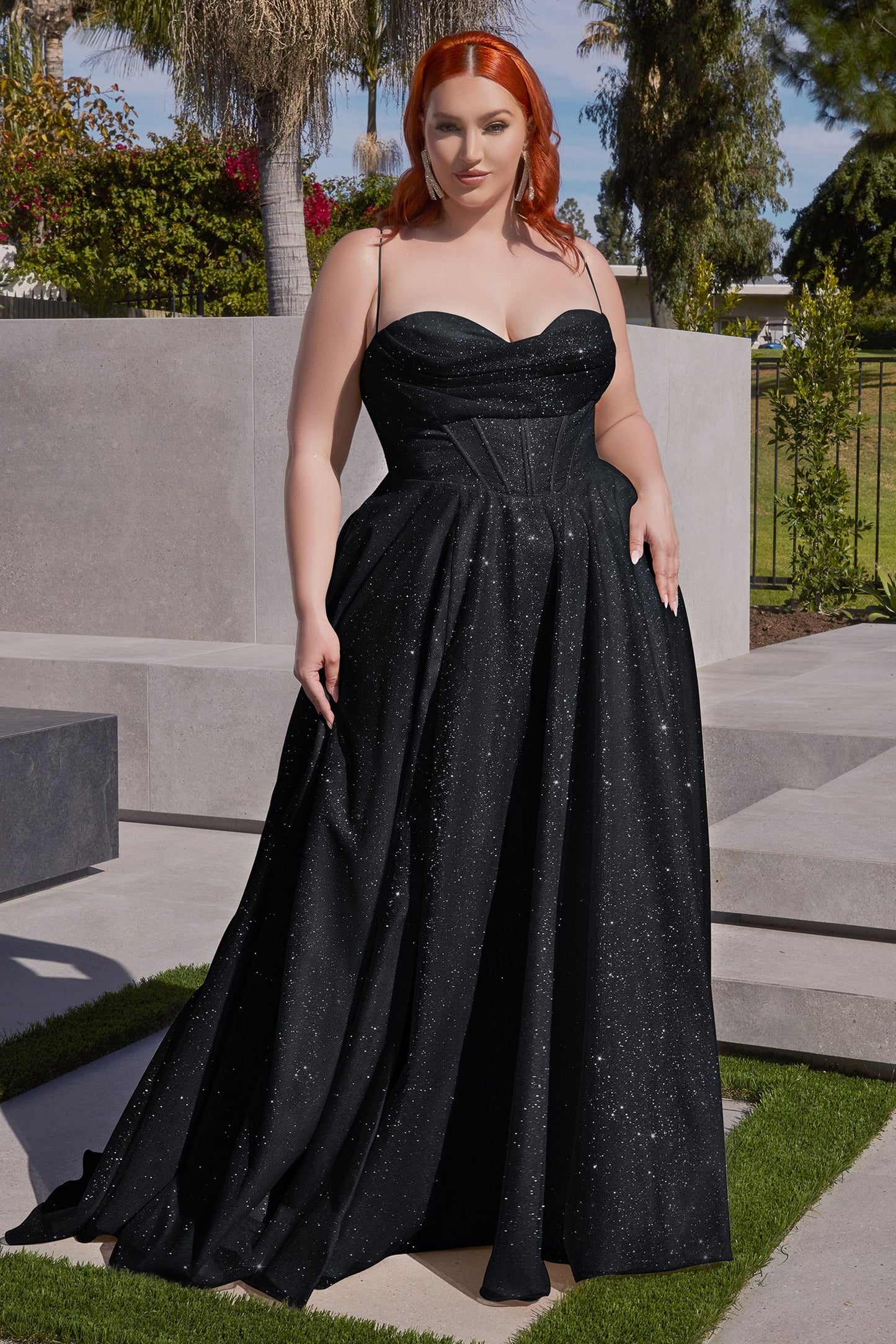 Glitter A-Line Gown Curve