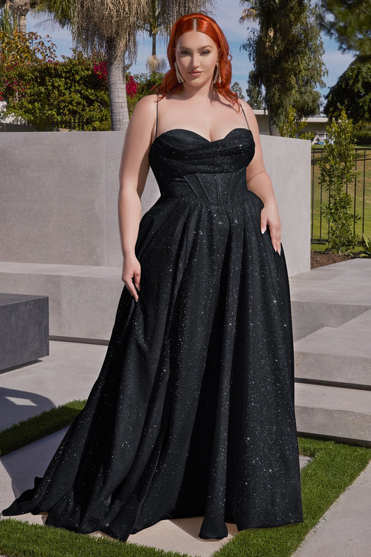 Glitter A-Line Gown Curve