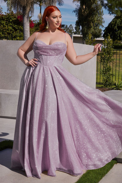 Glitter A-Line Gown Curve