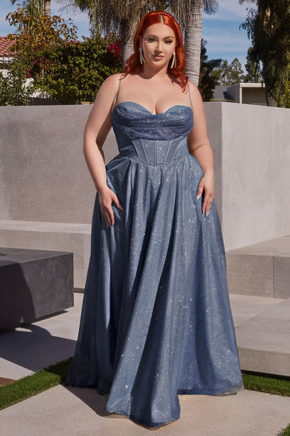 Glitter A-Line Gown Curve