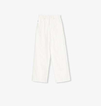 Customized cotton fabric skin-friendly washed drape versatile wide-leg jeans