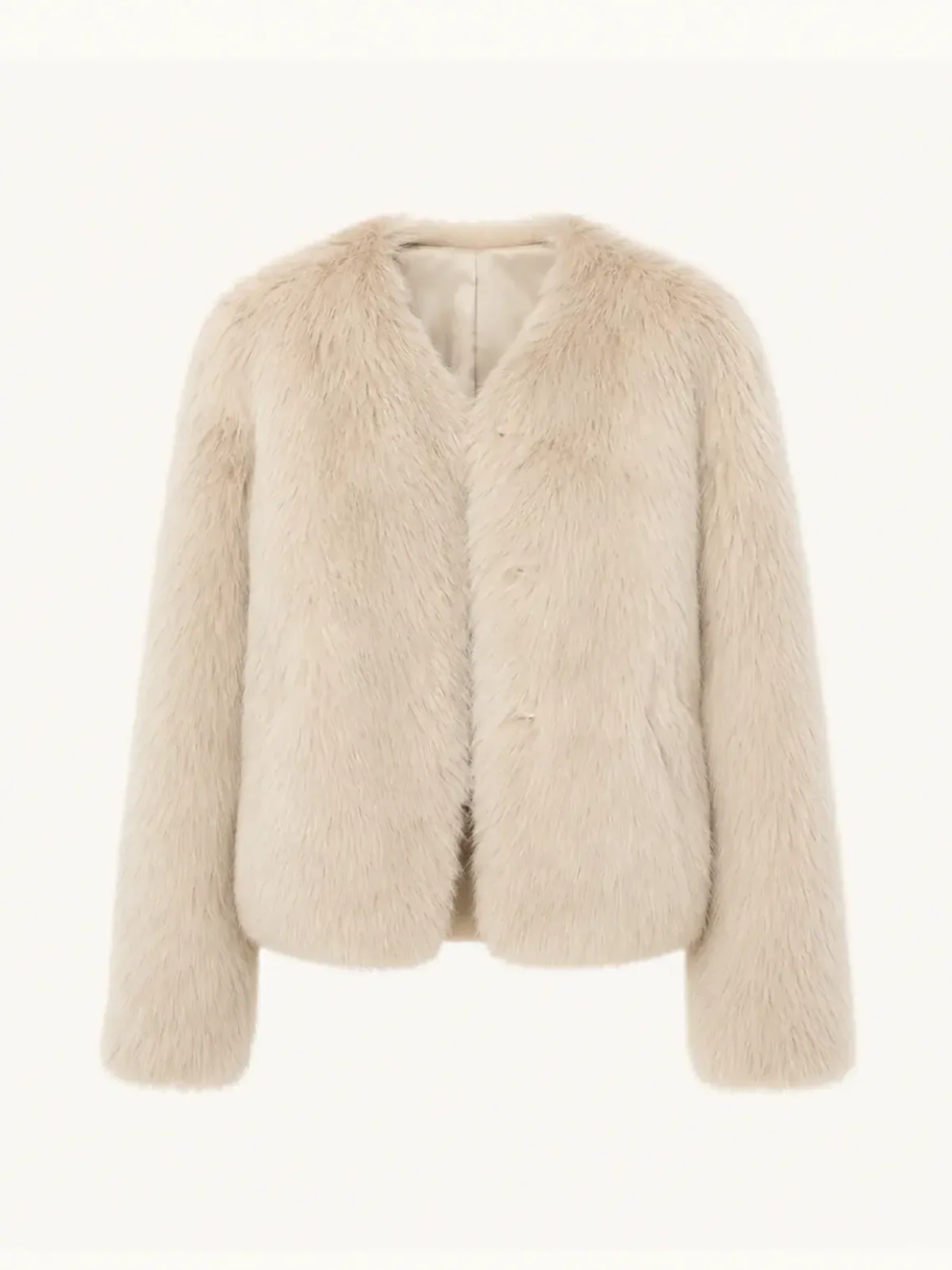 "Darcy Manor" imported Toscana straight wool sheepskin sweetheart collar short fur coat-4