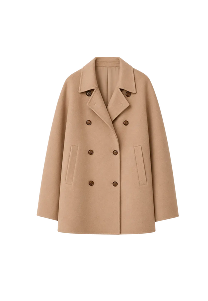 "Desert Rose"Australian imported wool double-breasted high-end woolen coat for small women