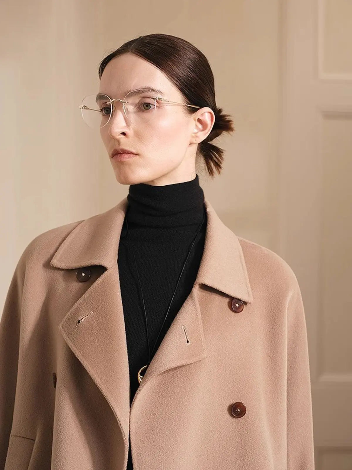 "Desert Rose"Australian imported wool double-breasted high-end woolen coat for small women