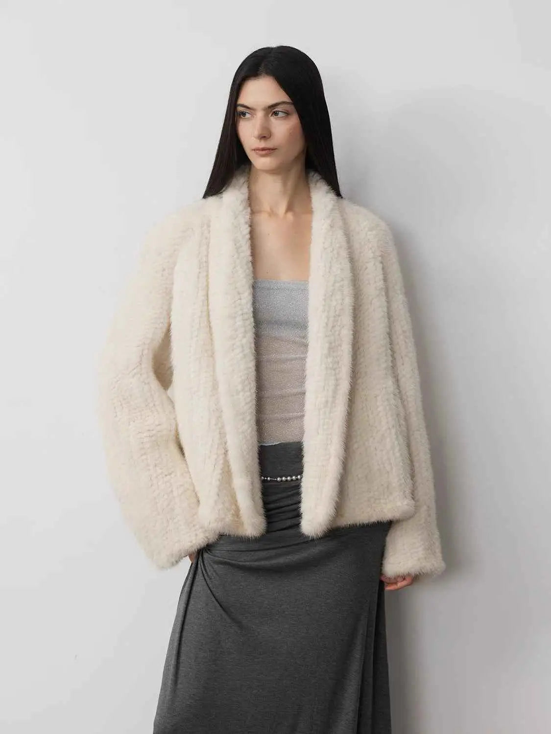 Dream Traveler Mink Vintage Light Luxury Texture Three-dimensional Silhouette Knitted Mink Coat-1