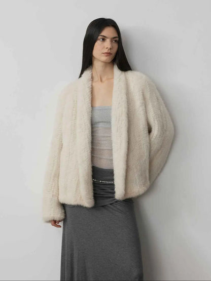 Dream Traveler Mink Vintage Light Luxury Texture Three-dimensional Silhouette Knitted Mink Coat-2