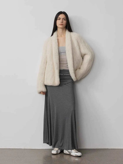Dream Traveler Mink Vintage Light Luxury Texture Three-dimensional Silhouette Knitted Mink Coat-3