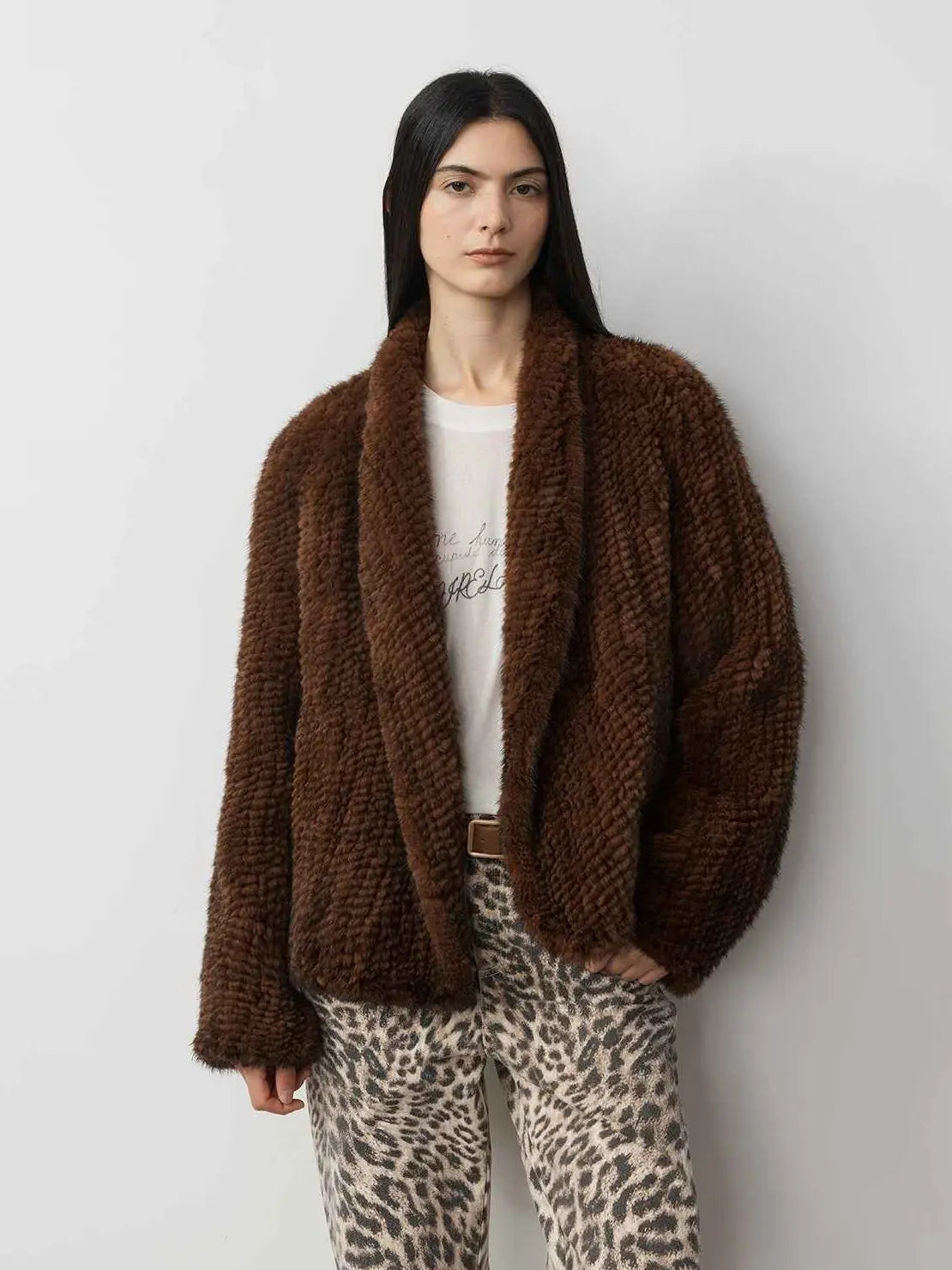 Dream Traveler Mink Vintage Light Luxury Texture Three-dimensional Silhouette Knitted Mink Coat-5