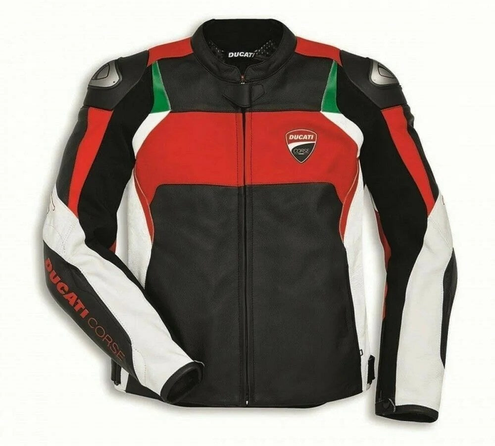 DUCATI MOTORCYCLE LEATHER RACING JACKET - 4XL