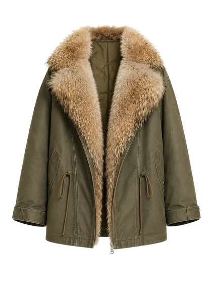 Firelady women's fur parka coat with two-tone Tuscan coyote fur collar, "Wilderness Parka"-0