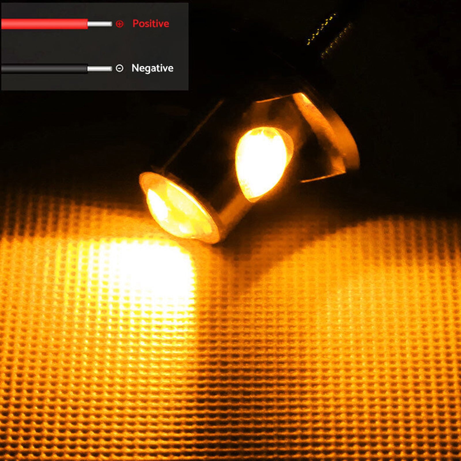 4x Universal 12V Mini Amber Motorcycle LED Indicator Turn Signal Lights