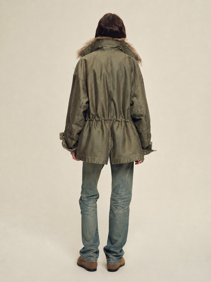 Firelady women's fur parka coat with two-tone Tuscan coyote fur collar, "Wilderness Parka"-4