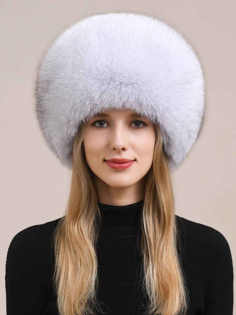 Fireladyfur Luxurious Fox Fur Hat and Earmuff Combination