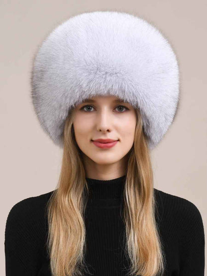 Fireladyfur Luxurious Fox Fur Hat and Earmuff Combination
