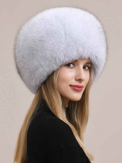 Fireladyfur Luxurious Fox Fur Hat and Earmuff Combination