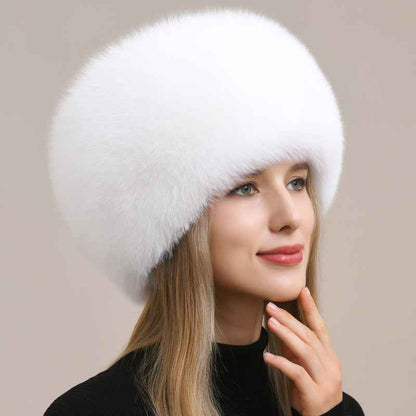 Fireladyfur Luxurious Fox Fur Hat and Earmuff Combination