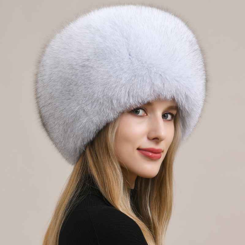 Fireladyfur Luxurious Fox Fur Hat and Earmuff Combination