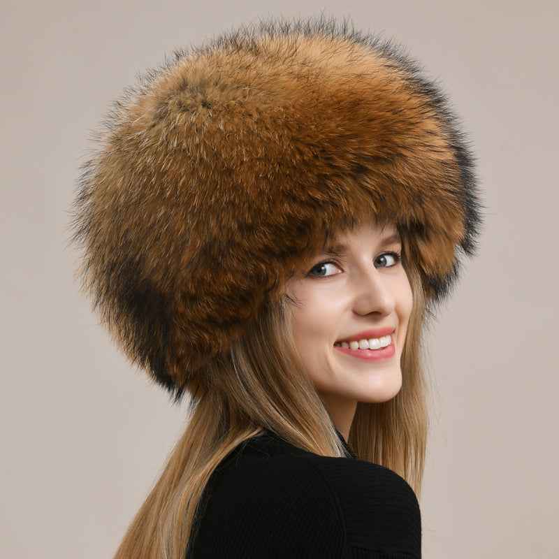 Fireladyfur Luxurious Fox Fur Hat and Earmuff Combination