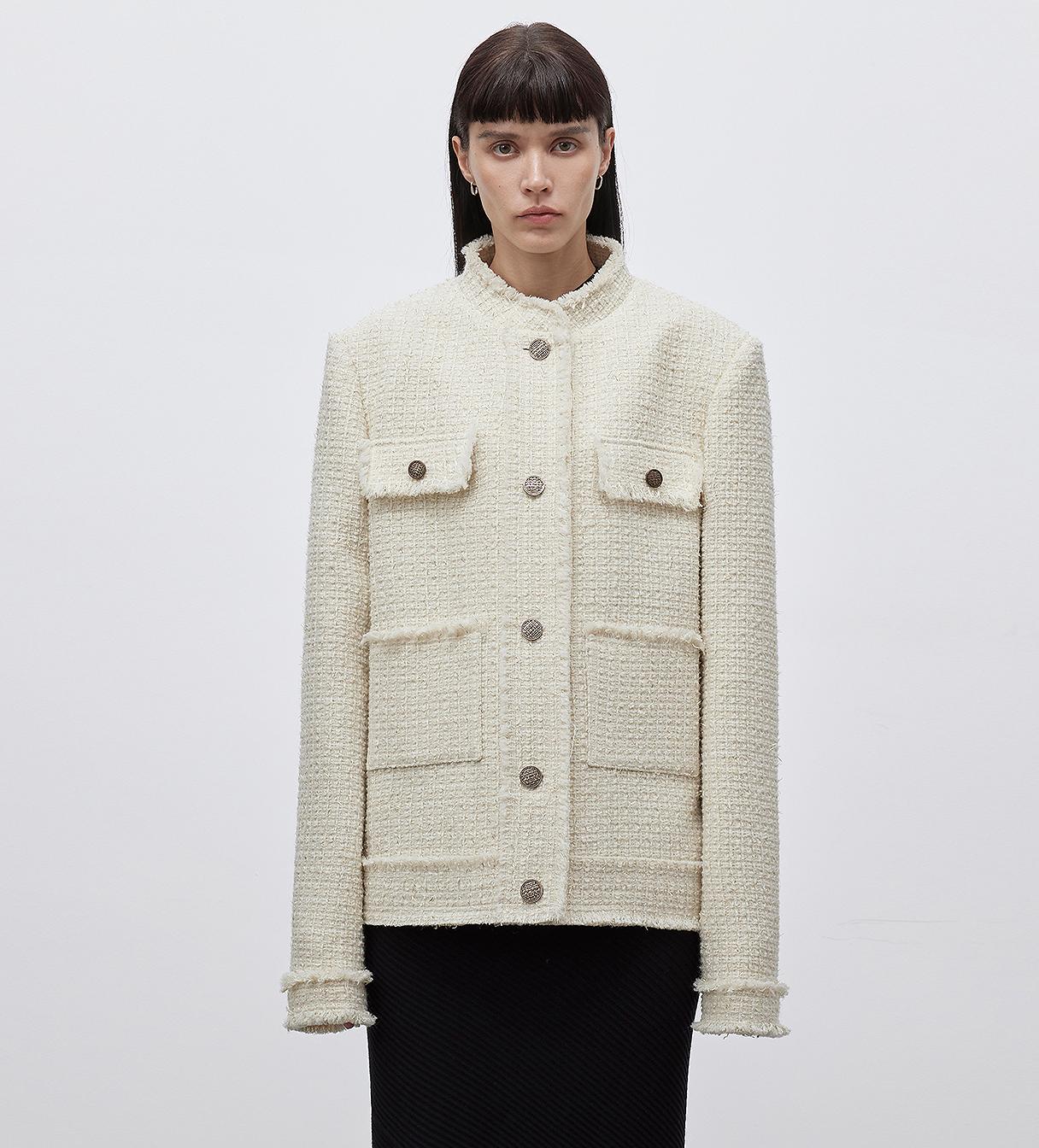 Heavy wool wool edged exquisite high-end small fragrant style jacket for women-0