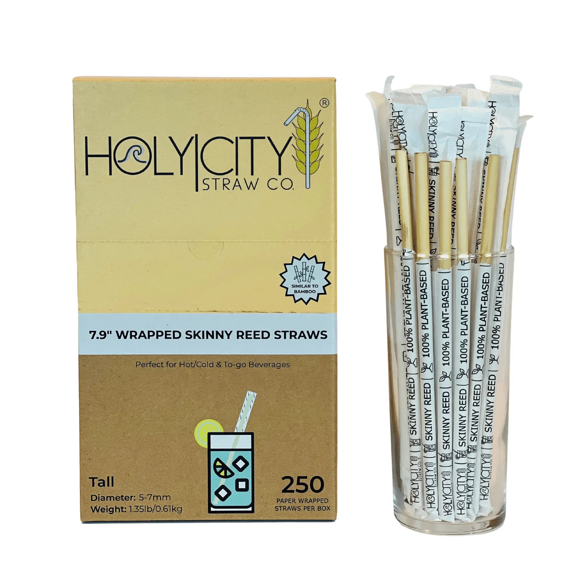 7.9" Wrapped Skinny Reed Straws