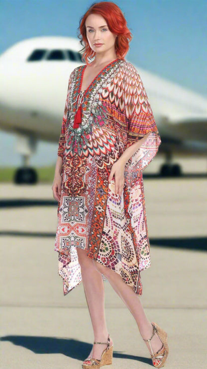Designer Women's Beach Kaftan Dress in Viscose Silk-1