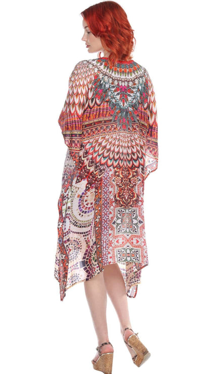 Designer Women's Beach Kaftan Dress in Viscose Silk-2