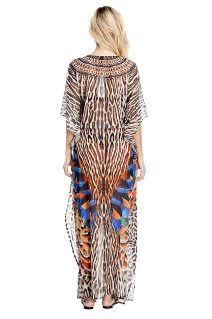 Club Moda :Women's Long Caftan Dress with front Slit | Luxuriously Soft Kaftans-1