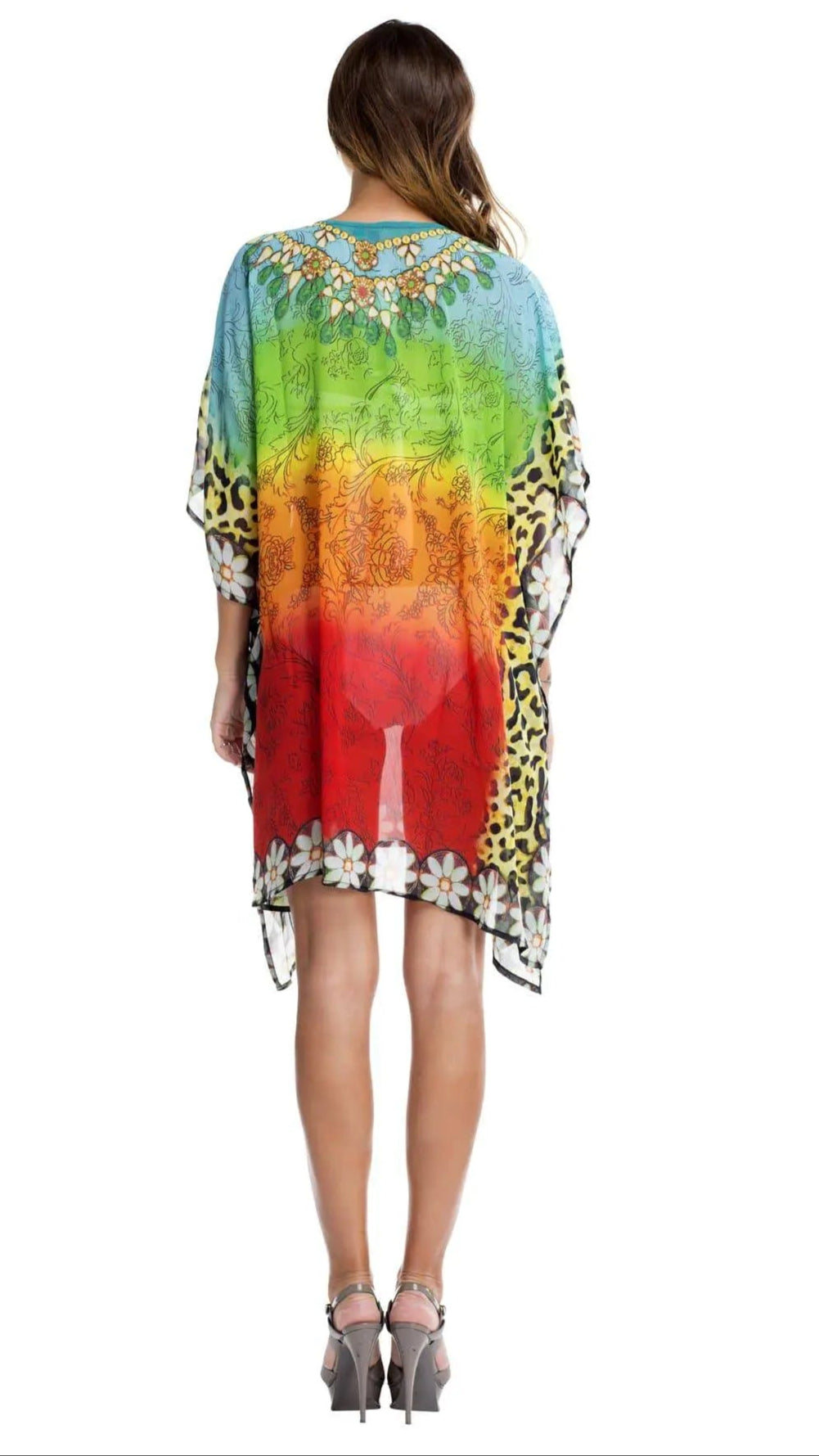 Multi Color Sheer Kaftan Cover Up-2