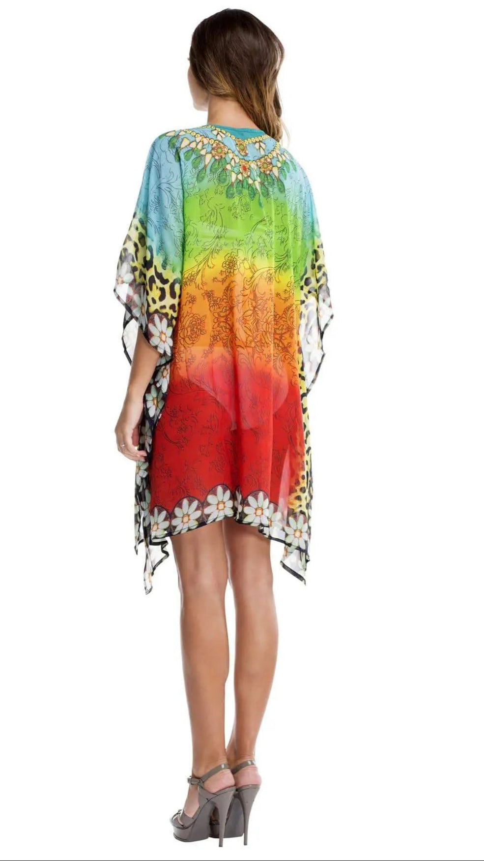 Multi Color Sheer Kaftan Cover Up-1