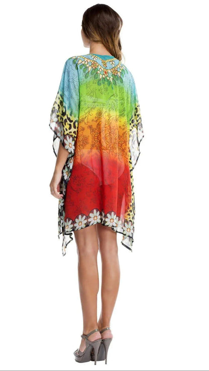 Multi Color Sheer Kaftan Cover Up-1