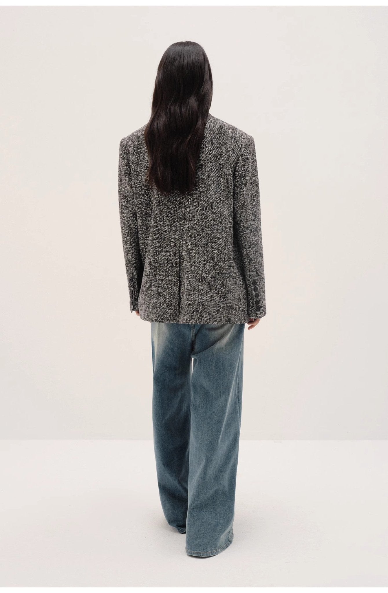 "Long Night Meteor" Limited Edition Italian Imported Yarn Fashionable Chanel Style Tweed Suit Jacket-3