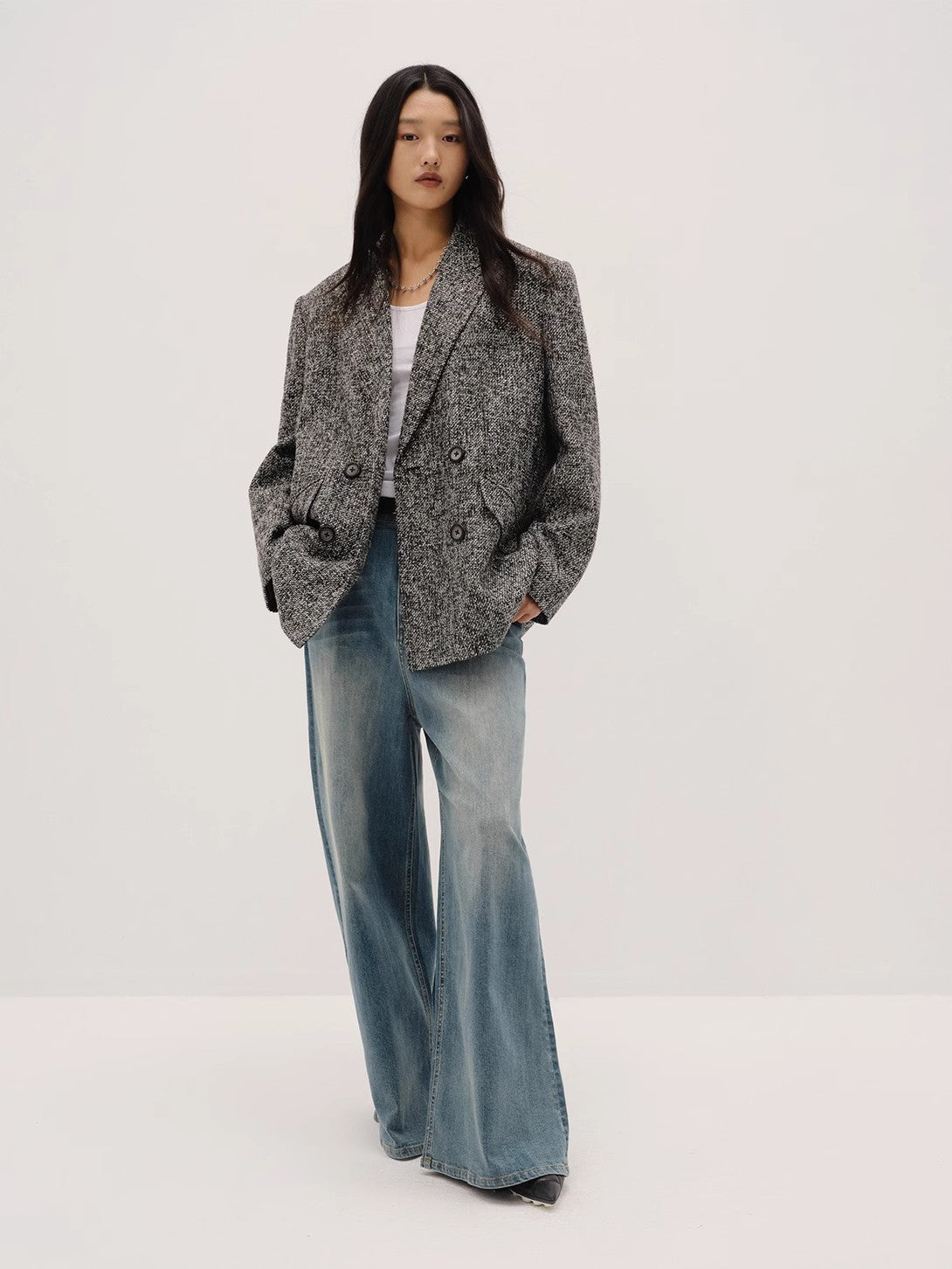 "Long Night Meteor" Limited Edition Italian Imported Yarn Fashionable Chanel Style Tweed Suit Jacket-2