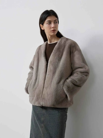 Louvre II Imported Simple Whole Mink Short Coat