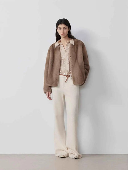 Louvre II Imported Simple Whole Mink Short Coat