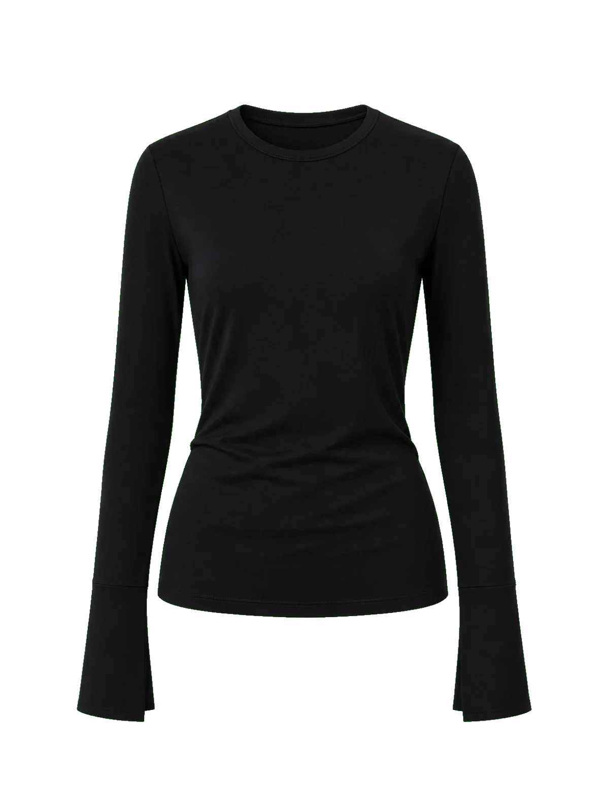 Lyocell wool stretch comfortable breathable fit minimalist solid color long-sleeved T-shirt