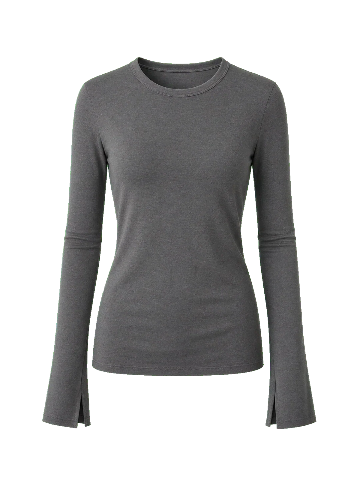 Lyocell wool stretch comfortable breathable fit minimalist solid color long-sleeved T-shirt