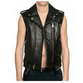 Men’s Leather Motorcycle Club Vest