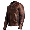 Men’s Waxed Leather Motorcycle Jacket