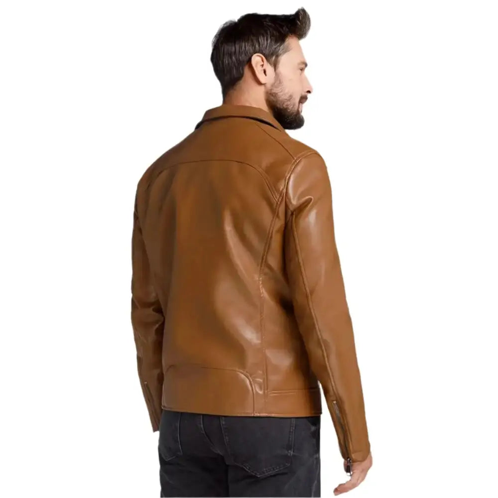 Men’s Brown Leather Motorcycle Jacket