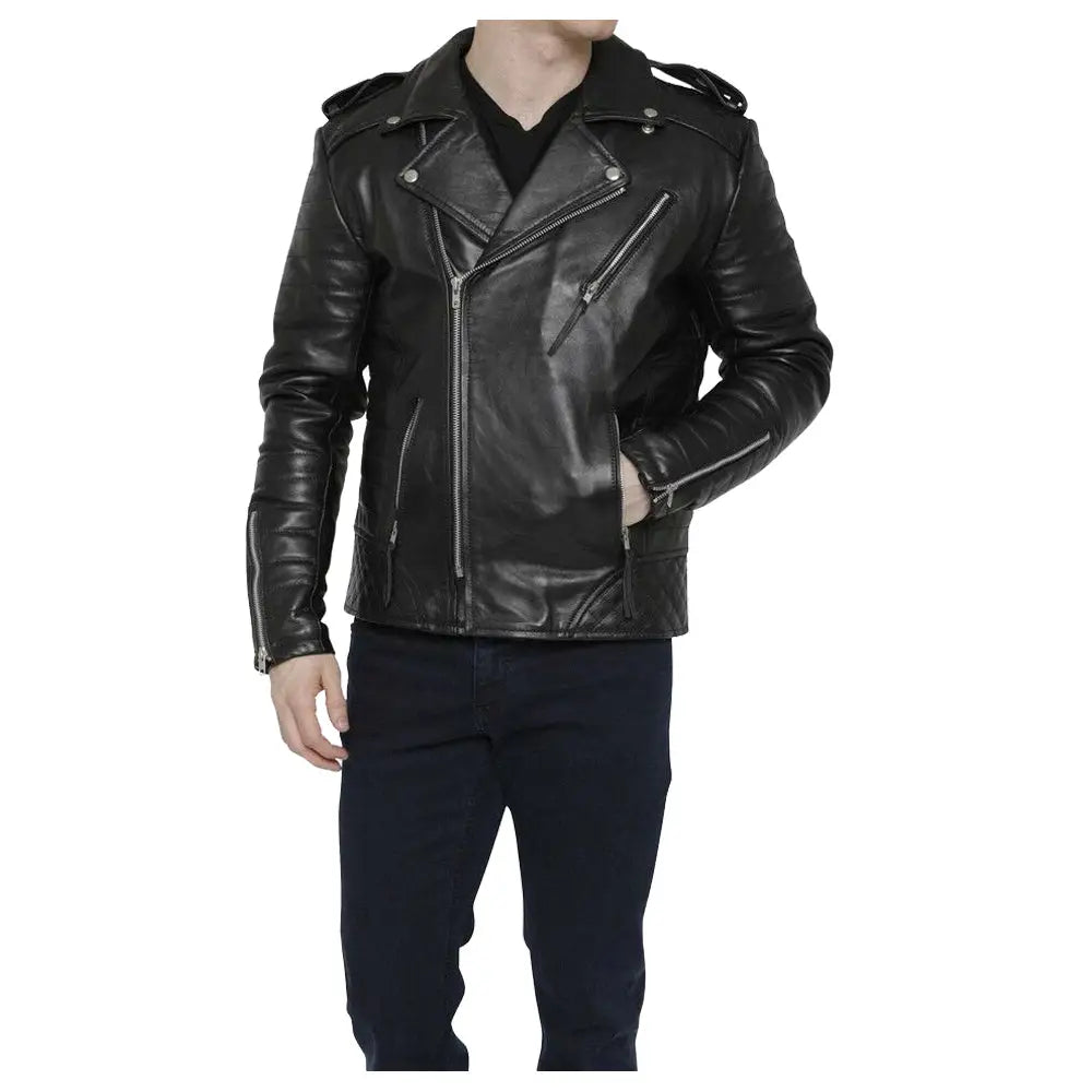 Men’s Motorcycle Fashion Leather Jacket