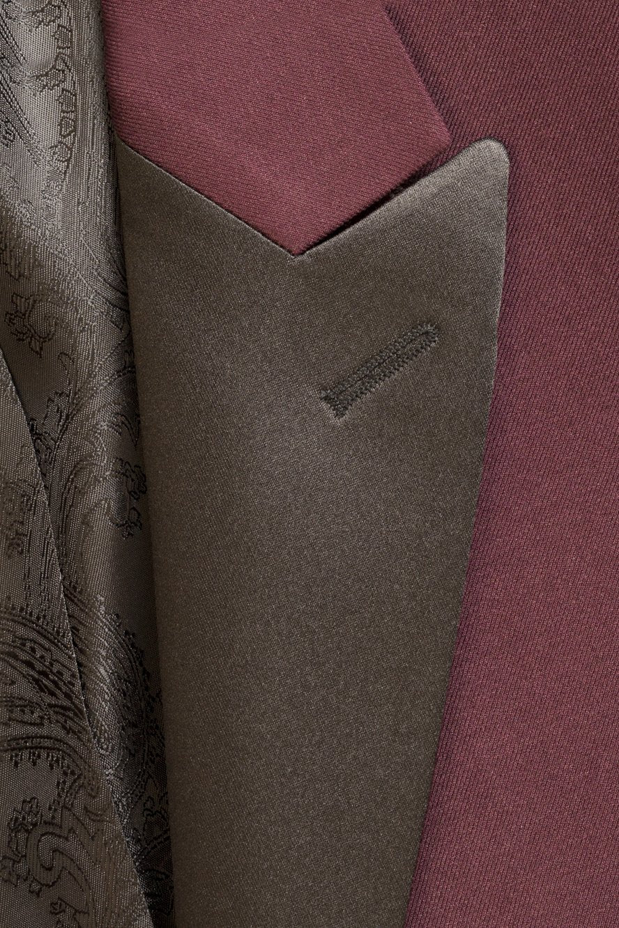 "Milan" Burgundy Tuxedo Jacket Peak (Separates)