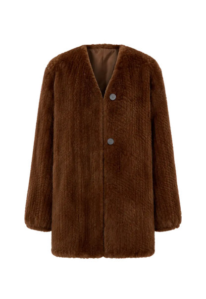 "Moon Serenade" High-luxury imported velvet mink woven fur coat mid-length mink coat (handmade)