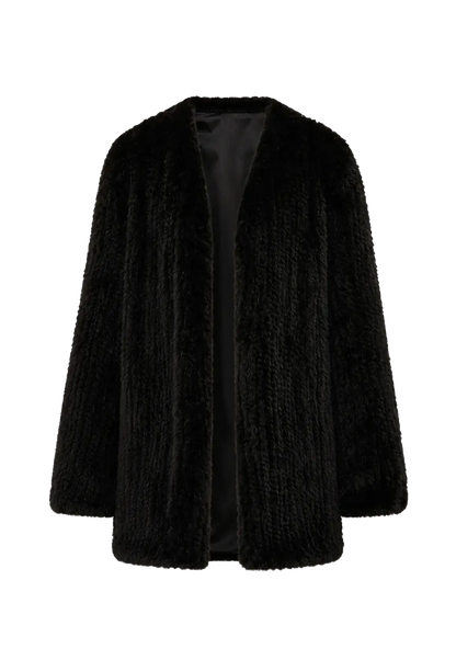 "Moon Serenade" High-luxury imported velvet mink woven fur coat mid-length mink coat (handmade)