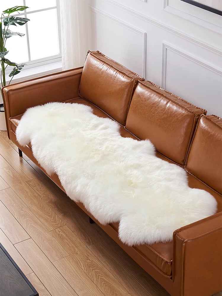 Natural New Zealand Sheepskin Rug 2x3 | Single Pelt | Ultra-Soft Thick Wool | Undyed & Formaldehyde-Free | Nursery-Safe-3