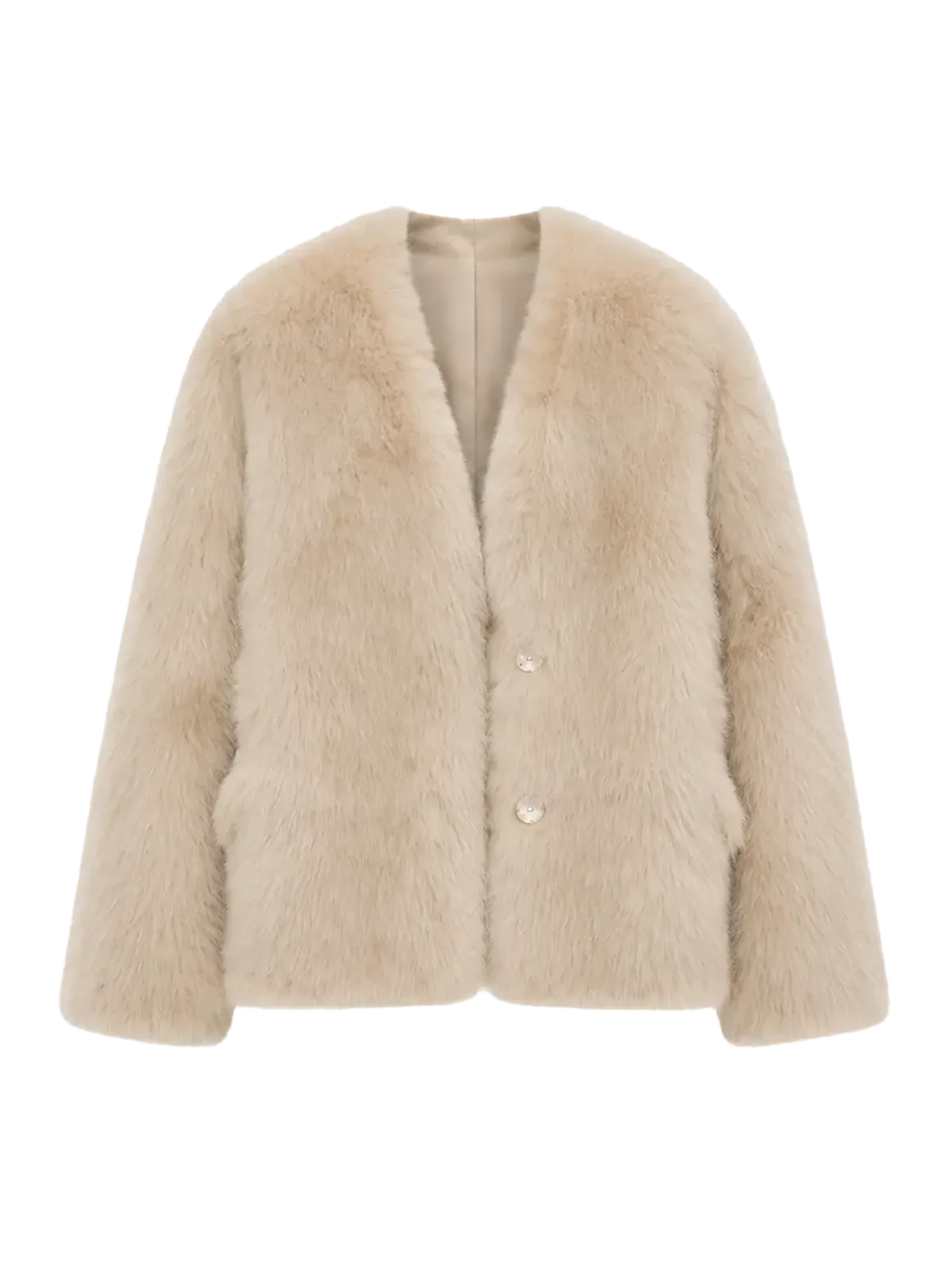 "Night in Paris" imported Toscana Shearing women's V-neck age-reducing lamb fur coat