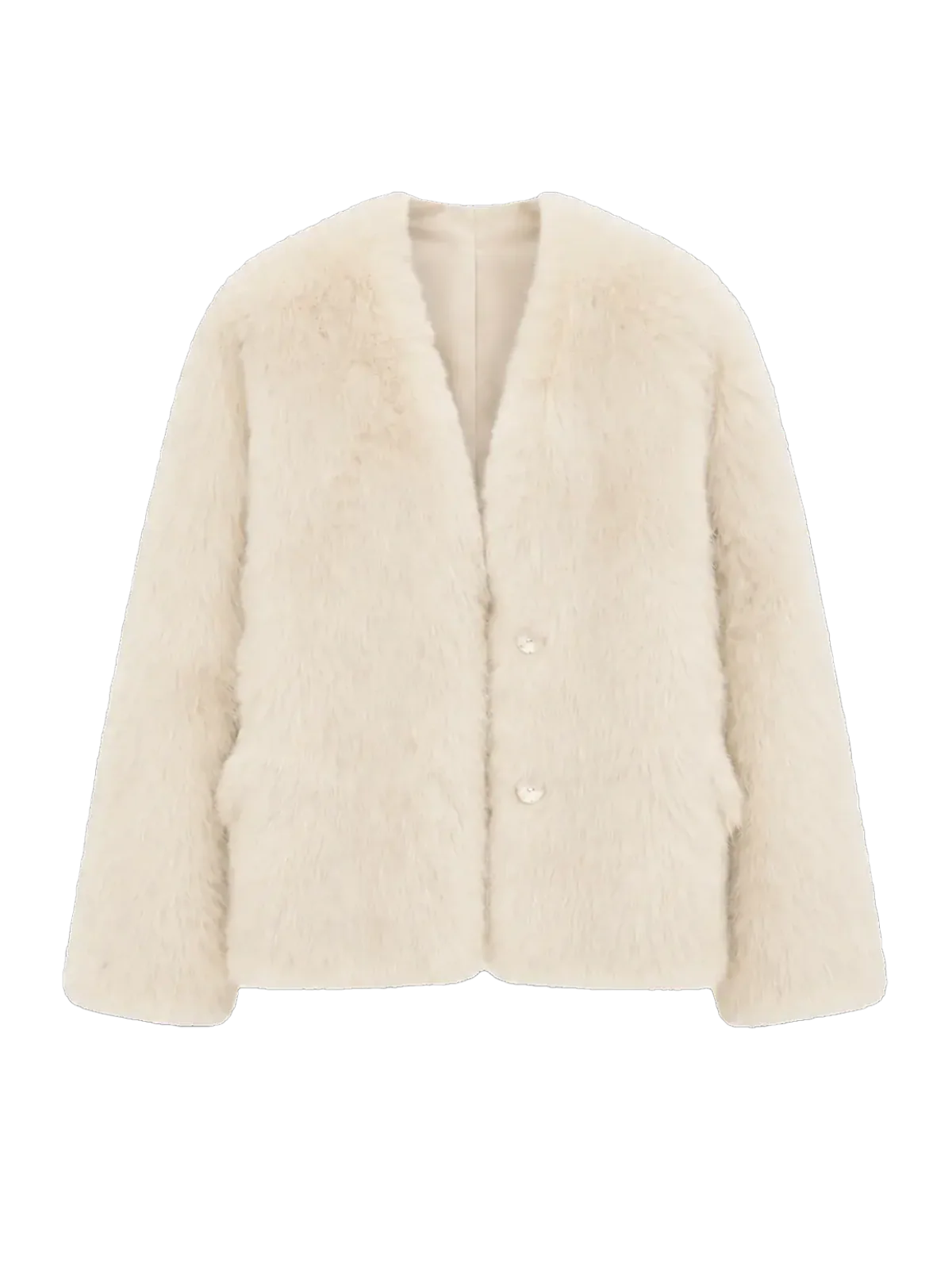 "Night in Paris" imported Toscana Shearing women's V-neck age-reducing lamb fur coat