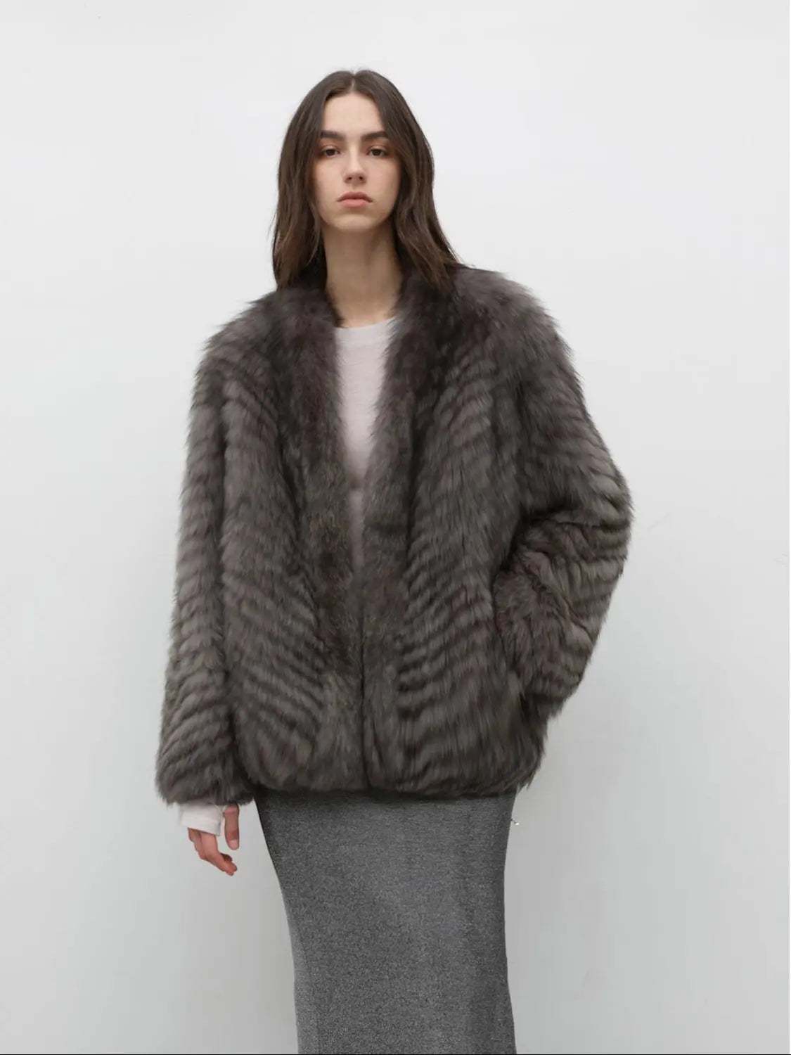 "Polar Night Star" imported sagafurs fox fur coat whole fox fur coat-1
